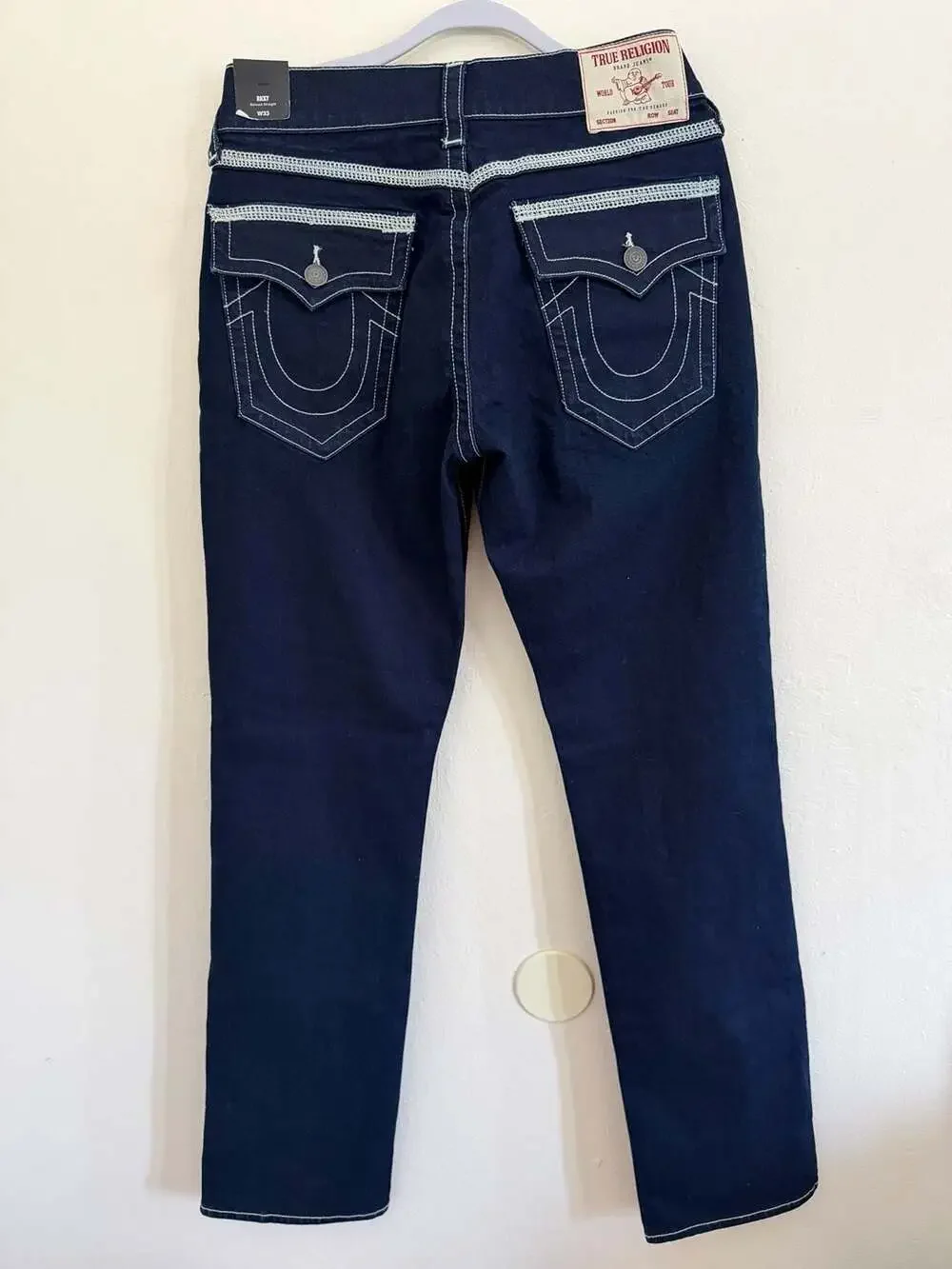 True Religion Ricky Relaxed Straight Men's Dark Wash Jeans